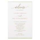 Chic Champagne Watercolor Frame Wedding Program