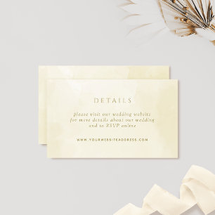 Chic Champagne Watercolor Wedding Details, Website Enclosure Card