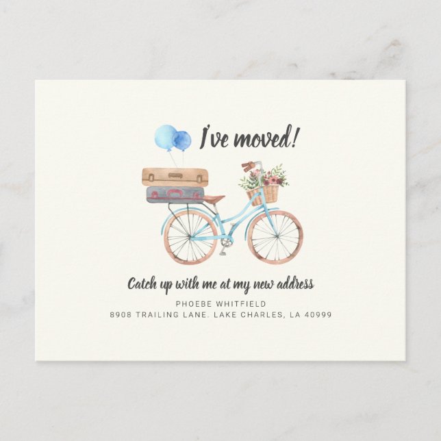 Chic Change of Address Moving Announcement Postcard (Front)