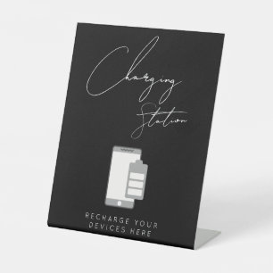 Chic charging station wedding sign