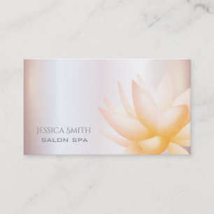 Chic charming elegant watercolor lotus flower business card