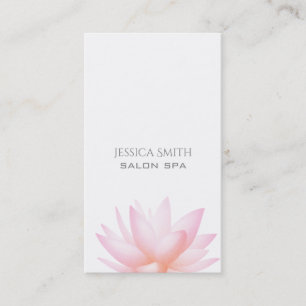 Chic charming elegant watercolor pink lotus flower business card