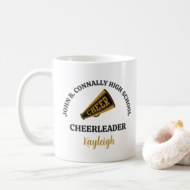 Chic Cheerleading Custom High School Coffee Mug (With Donut)