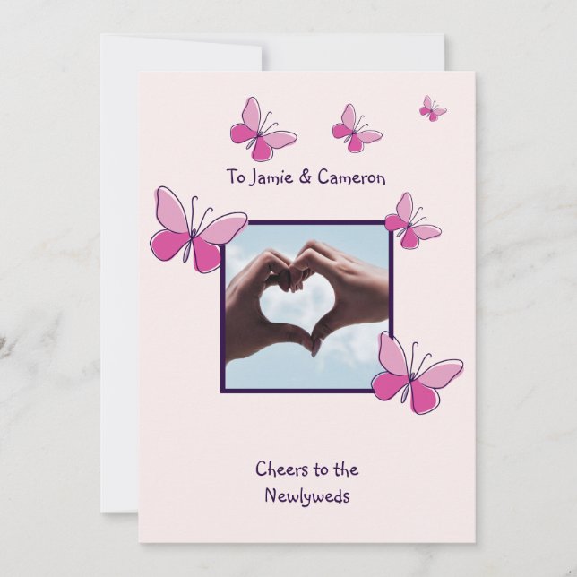 Chic Cheers to the Newlyweds Congratulations Card (Front)