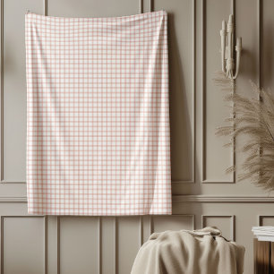 Chic Chequered Rose Gold Fleece Blanket