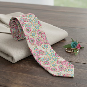 Chic Cherry Blossom Floral Art Tie