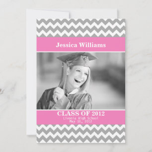 Chic Chevron Graduation Invitation