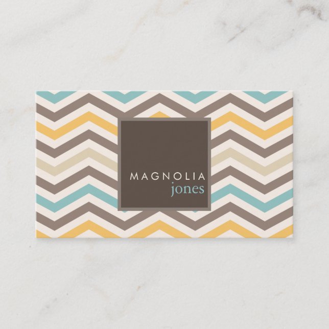 Chic Chevron Modern Professional Business Card (Front)