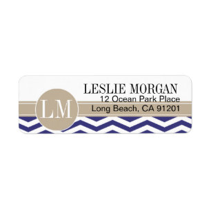Chic Chevron Monogram   navy