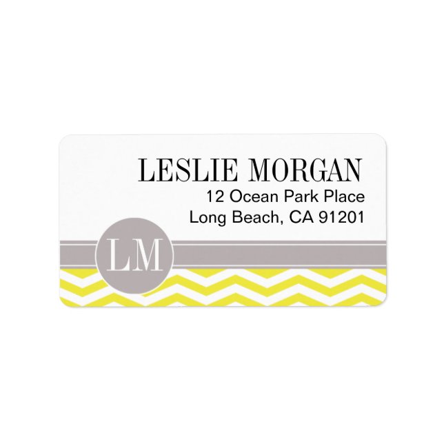 Chic Chevron Monogram | yellow Label (Front)