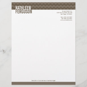 Chic chevron pattern ash grey two tone stylish custom letterhead