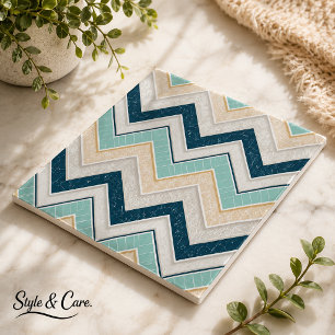 Chic Chevron Pattern Decorative 6" Square Tile