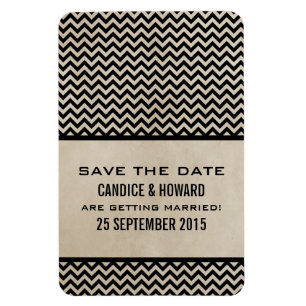 Chic Chevron Save the Date Magnet, Ebony Magnet