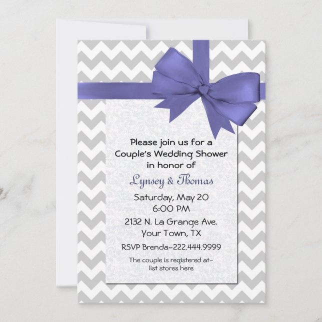 Chic Chevron Wedding Shower Invitation (Front)