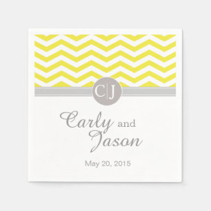 Chic Chevron   yellow grey white Napkin