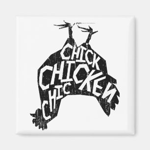 Chic Chicken Chick Vintage Pattern Design Magnet