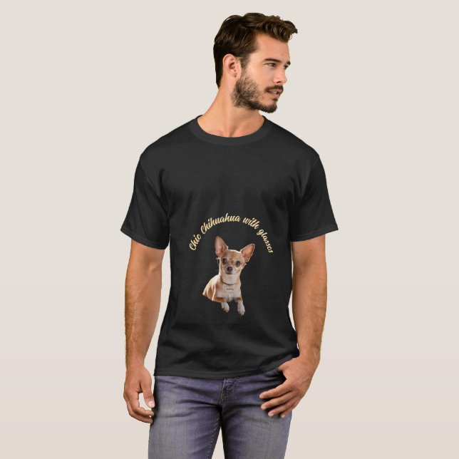 Chic Chihuahua T-Shirt with glasses (Front Full)
