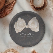 Chic Choquette Dark Grey Bow Bridal Shower