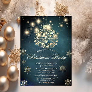 Chic Christmas Ball, Snowflakes Company Party Invitation