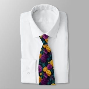 Chic Christmas Gift For Men Ranunculus Flower Tie