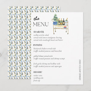 Chic Christmas Holiday Bar Cart Dinner Party Menu