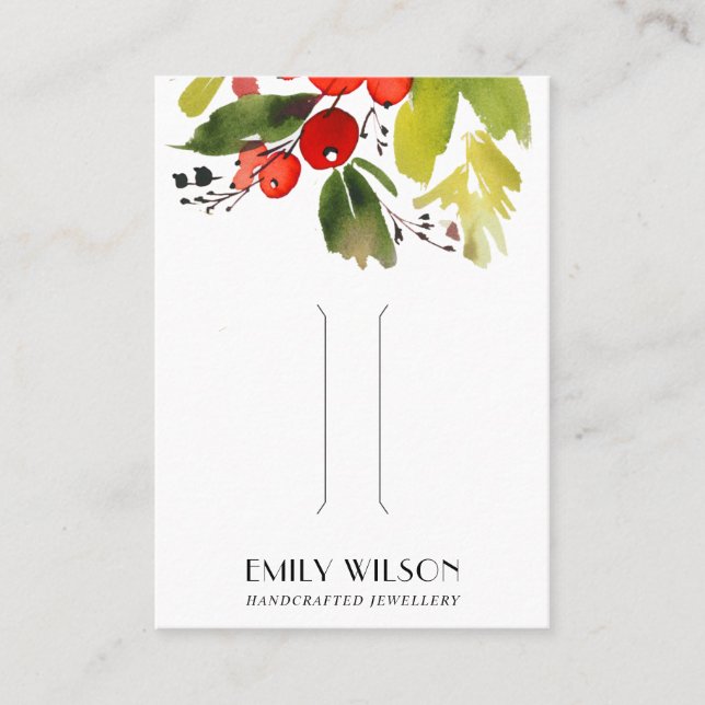 CHIC CHRISTMAS HOLLY BERRY HAIR CLIP DISPLAY CARD (Front)