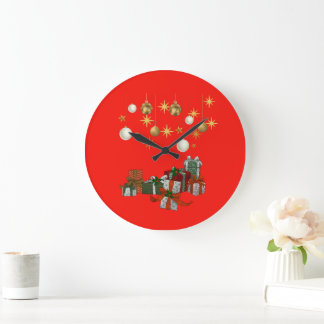 Chic Christmas Large Clock