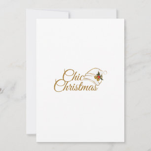 Chic Christmas: Minimalist Santa Hat & Holly Desig Holiday Card