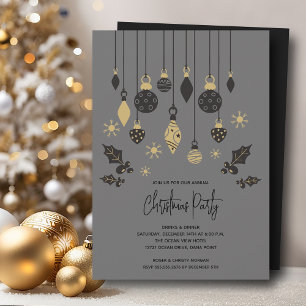 Chic Christmas Ornaments  Invitation