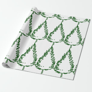Chic Christmas Pine Tree Patterned Wrapping Paper