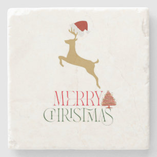 Chic Christmas scandinavian pattern  Stone Coaster