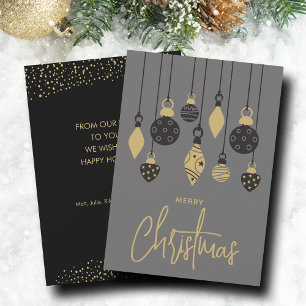 Chic Christmas Tree Ornaments Holiday Card