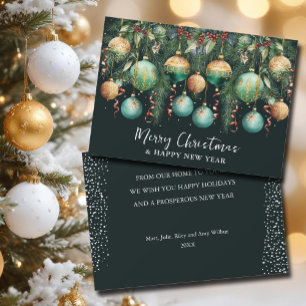 Chic Christmas Tree Ornaments Holiday Card