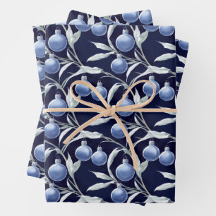Chic Christmas Tree Ornaments Holiday Wrapping Paper Sheet