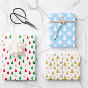 Chic Christmas Tree Pattern Wrapping Paper Sheet