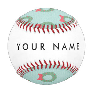 Chic Christmas Wreath Pattern Baseball