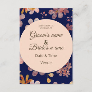 Chic Circle Frame Floral Wedding Invite