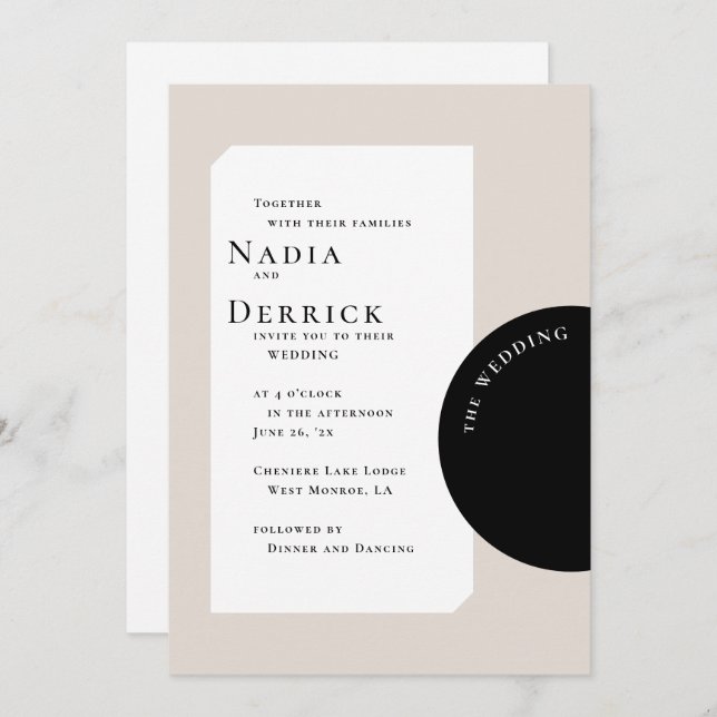 CHIC CIRCLE WEDDING INVITATION (Front/Back)