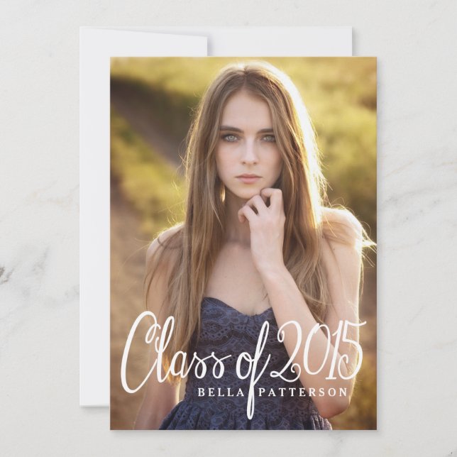 Chic Class of 2015 Photo Graduation Party Invitation (Front)