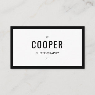 Chic Classic Black White Photography Business Card