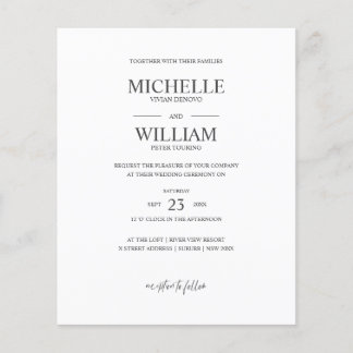 Chic Classic Plain Elegant Budget Wedding