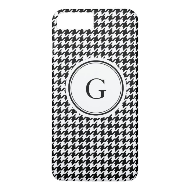 Chic classy black and white houndstooth pattern Case-Mate iPhone case (Back)