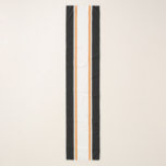 Chic Classy Black White Slim Orange Racing Stripes Scarf<br><div class="desc">This chic,  colourful design features a wide long white centre stripe highlighted with inside floating orange pinstripes. Adjoining vibrant black edge stripes complete the sporty composition.</div>