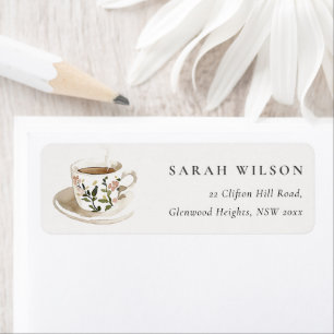 Chic Classy Floral Tea Cup Address Tea Party 