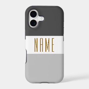 Chic Classy Two Tone Grey White Stripes Your Text