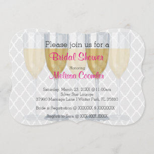 Chic Classy Wine Glass Bridal Shower Invitation