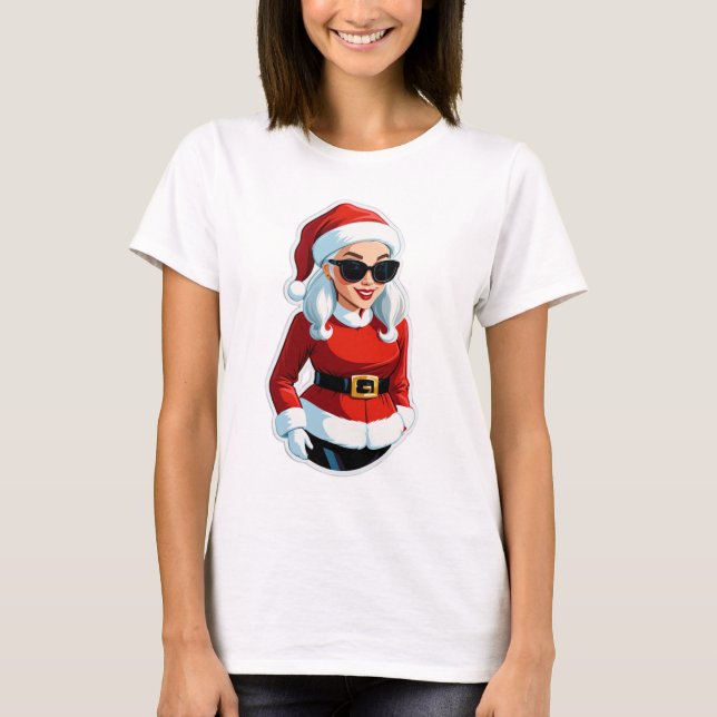 Chic Claus – Fashion Meets Christmas Fun T-Shirt (Front)