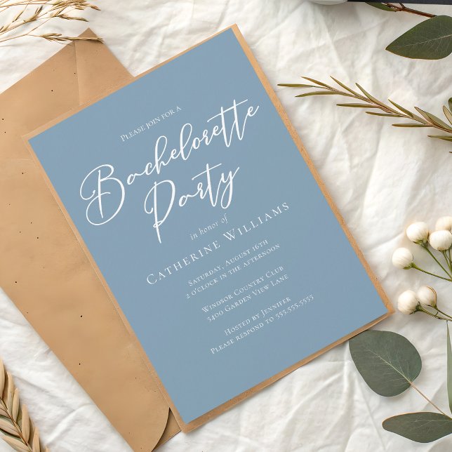 Chic Coastal Blue Bachelorette Party Invitation (Creator Uploaded)