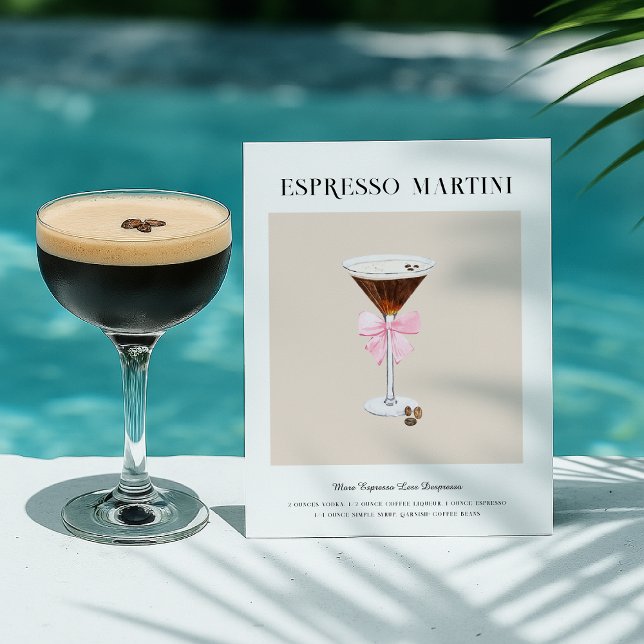 Chic Cocktail Art | Espresso Martini Recipe Postcard (Creator Uploaded)