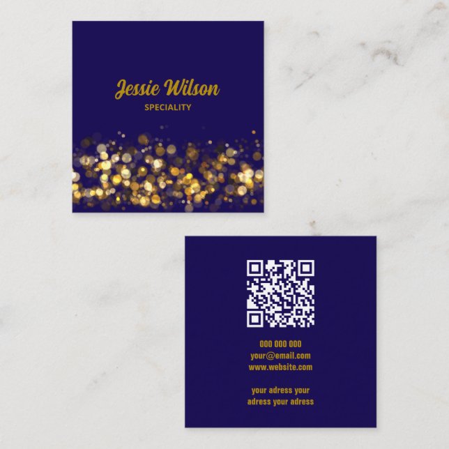Chic Code light glitter bling professional Square Business Card (Front/Back)